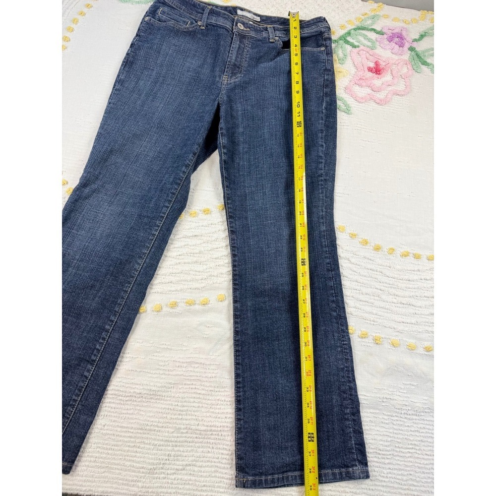 Chico's Platinum Denim Bootcut Jeans Dark Wash women Stylish Pockets Comfort L - Picture 8 of 9